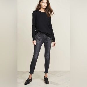 Moussy Vintage Black Velma Skinny Jeans Size 25 Distressed
